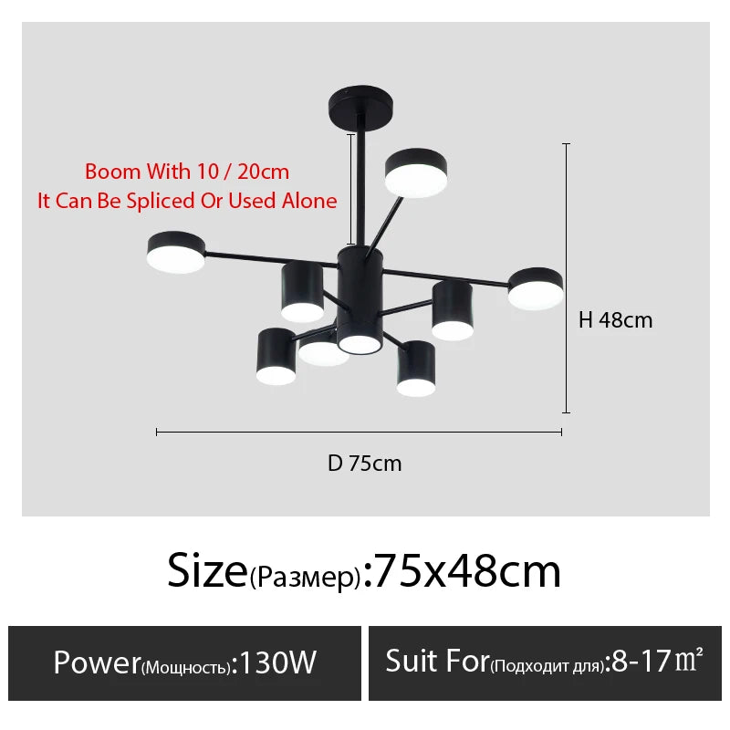 chandelier suspension lumineuse moderne noir led industriel scandinave chambre salon