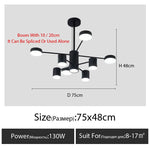 chandelier suspension lumineuse moderne noir led industriel scandinave chambre salon