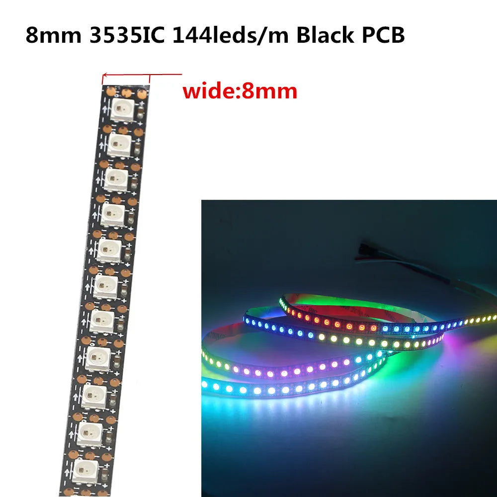ruban led noir blanc smd 5v ws2812b 50000h adhésif moderne circuits imprimés led