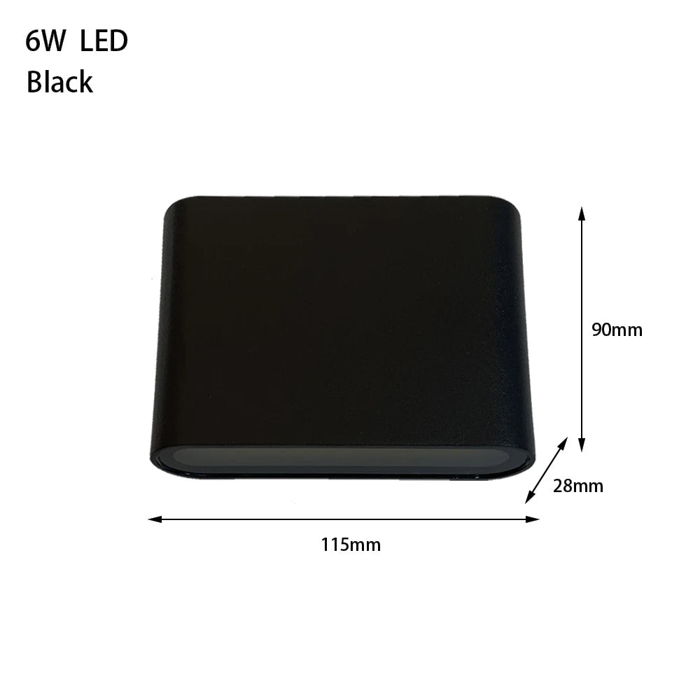 applique murale led moderne extérieure aluminium blanc noir gris étanche 24w 12w 6w