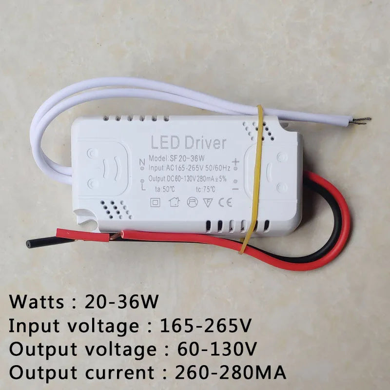 driver led blanc moderne 260 300ma 165 265v ac input 120 240v dc output