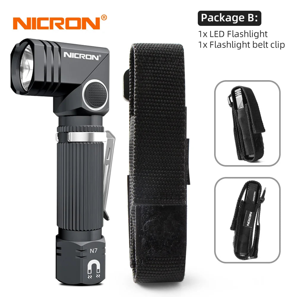 torche lampe poche led rechargeable 600 lumens aimant noir rayures moderne