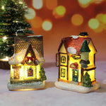décorations noël miniatures maison guirlandes lumineuses bric rouge noir blanc vert