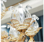 lustre cristal doré pendeloques floraux baroque chambre salon decoration française