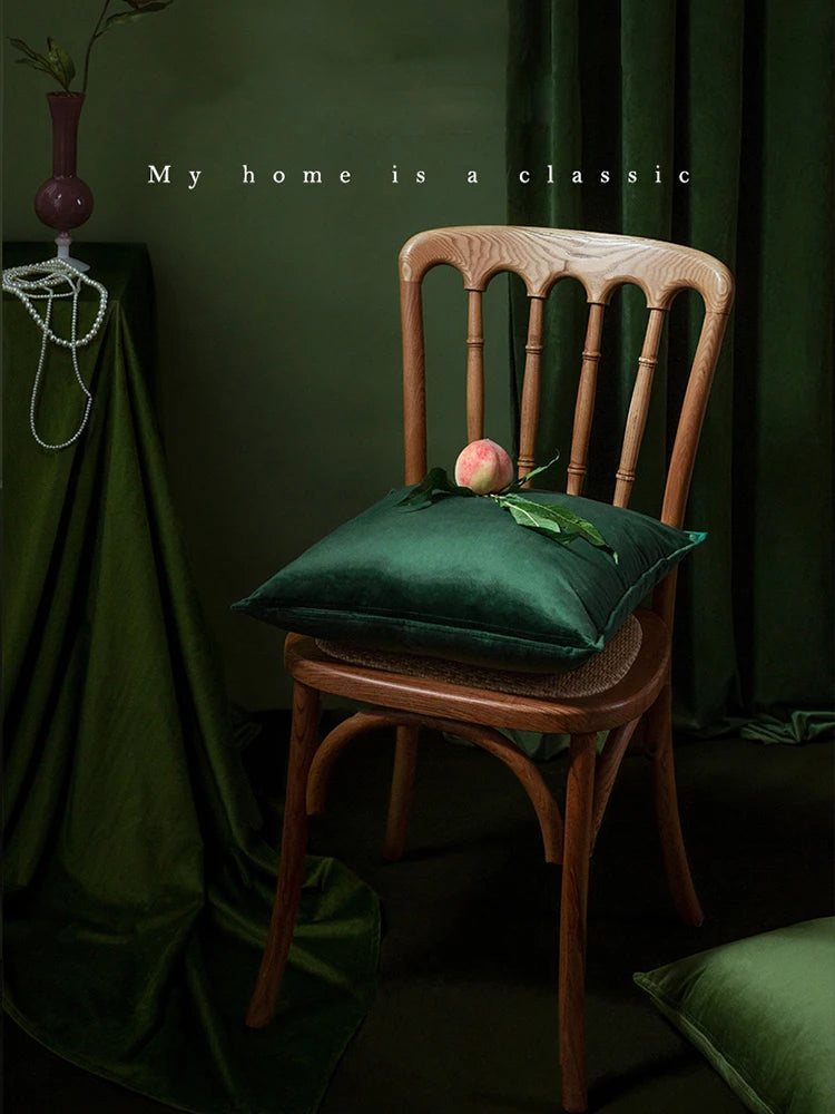 coussin velours carré vert foncé décoration intérieure élégante 30x50cm chambre salon farmhouse