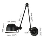 lampe murale rétro LED bras articulé noir doré industrielle éclairage chambre salon étude