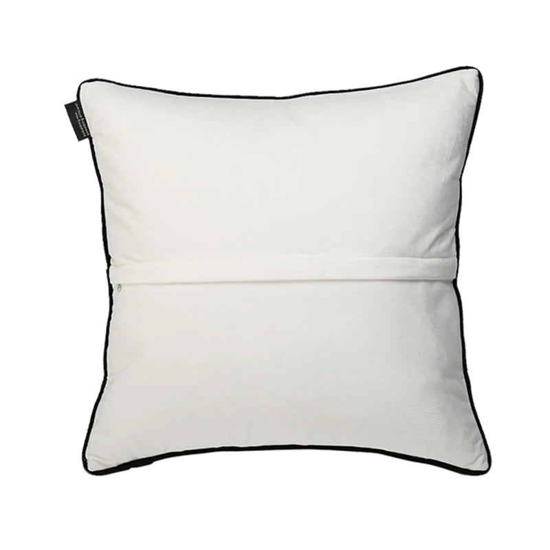 taies d'oreiller blanc motif vintage chaises maison 45x45cm 50x50cm polyester respectueux environnement