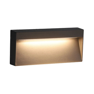 applique murale led moderne 12w étanche noire aluminium hydrofugeintérieur extérieur