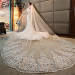 voile mariée blanc dentelle cathédrale bordure broderie élégante mariage haut qualité erotique longueur fourreau