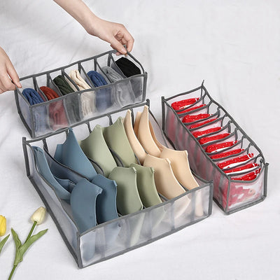 Boîte de rangement séparateur pour tiroirs en nylon gris foncé