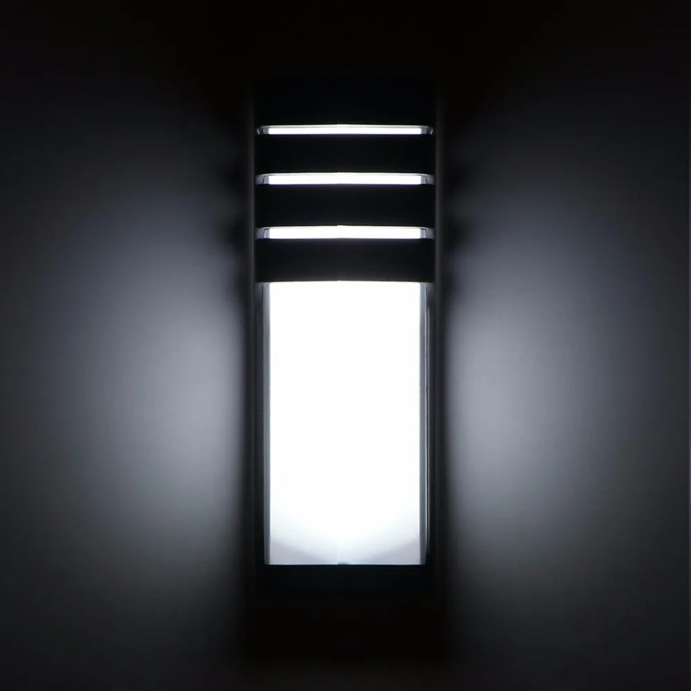 applique murale moderne led 12w noir étanche ac85265v polycarbonate