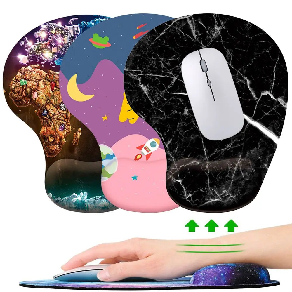 tapis souris ergonomique caoutchouc noir rose bleu marbre galaxie moderne adhésif doux confortable gaming