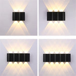 éclairage led moderne applique murale noir ip65 6w 8w 10wextérieur résistante água