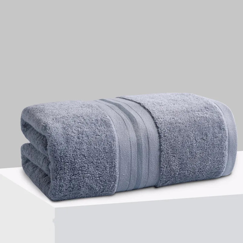 serviette bain coton rapide bleu marine rayures moderne grande taille lavable