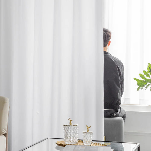 rideaux blancs semi transparents plissés moderne tringle rideau dimensions variées chambre salon