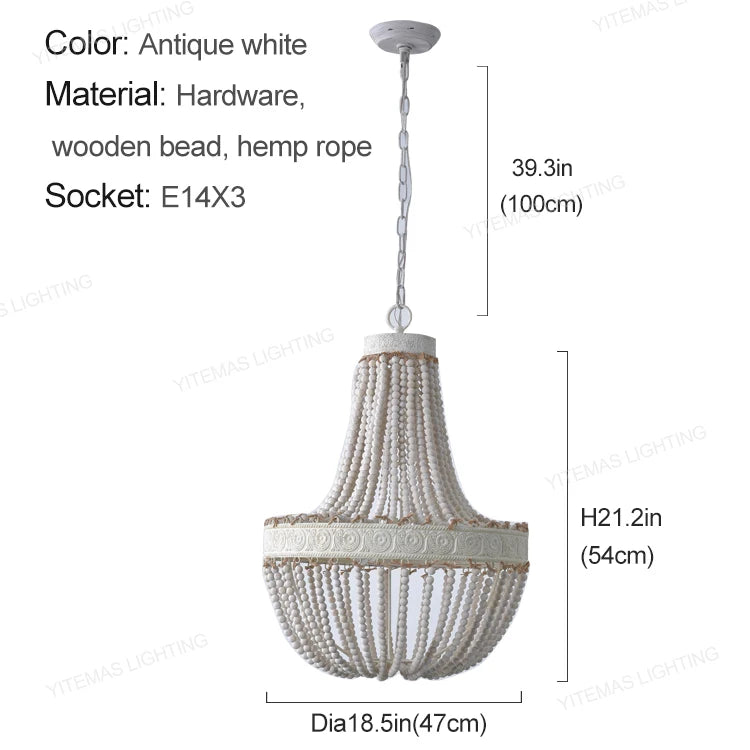 suspension lumineuse bois corde chanvre blanc gris rustique bohème 3luxe