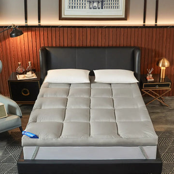matelas plissé blanc rose moderne confort chambre coucher épaisseur dix centimètres fibre polyester doux