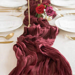 ruban table coton orange rouge rose beige rayures plissé décoration noël mariage hiver
