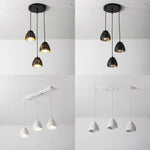 suspension lampe système noir blanc moderne disque barre fixations 30cm aménagement intérieur