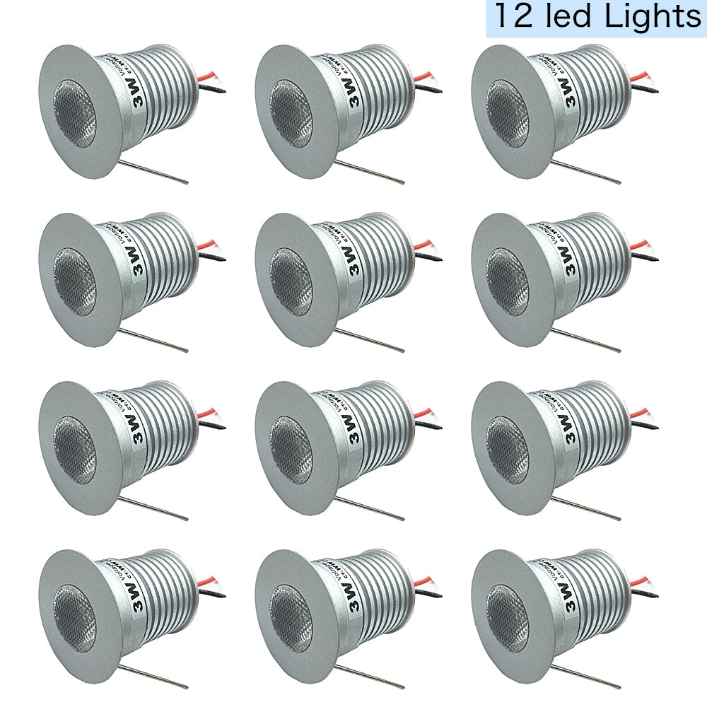 Mini spotlight LED argenté 3W 12V 24V moderne câble grille refroidissement