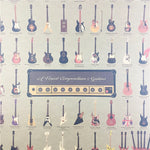 affiche murale vintage guitares illustration kraft papier couleur noir bleu rose trắngGRES opaque années