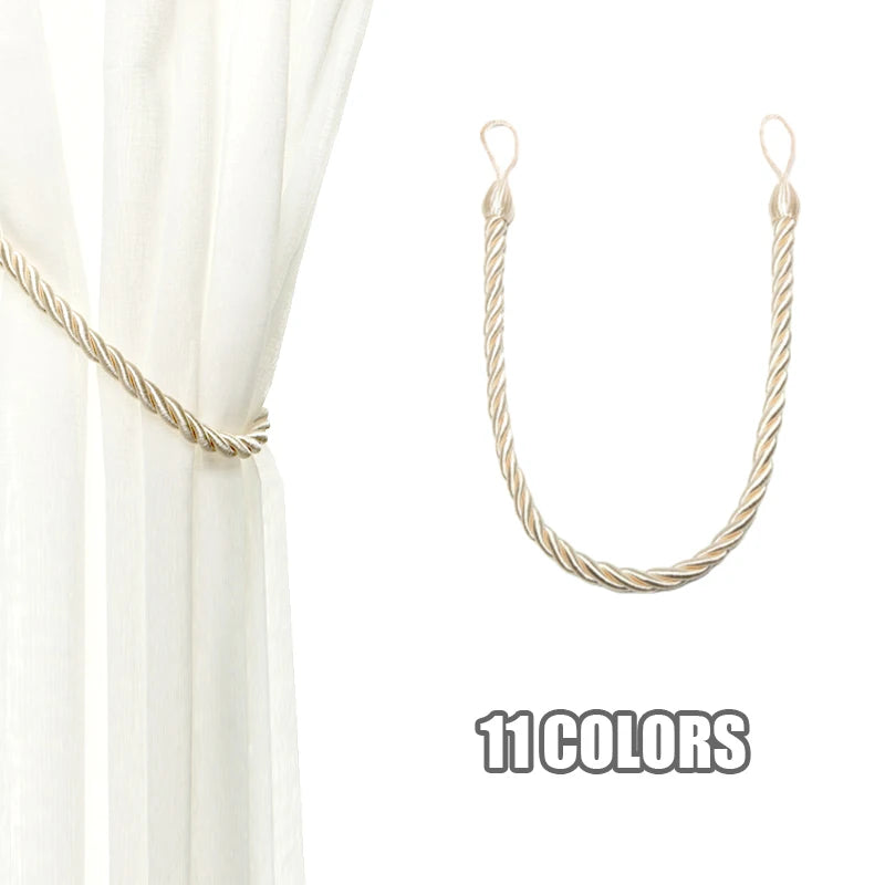 corde rideaux torsadée moderne beige blanc doré 70cm 55g polyester