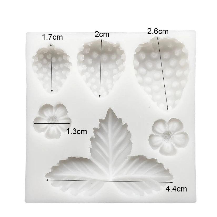 moule silicone fraises feuilles fleurs gâteau moderne pâtisserie naturelle decoration dessert cuisine facile utilisation