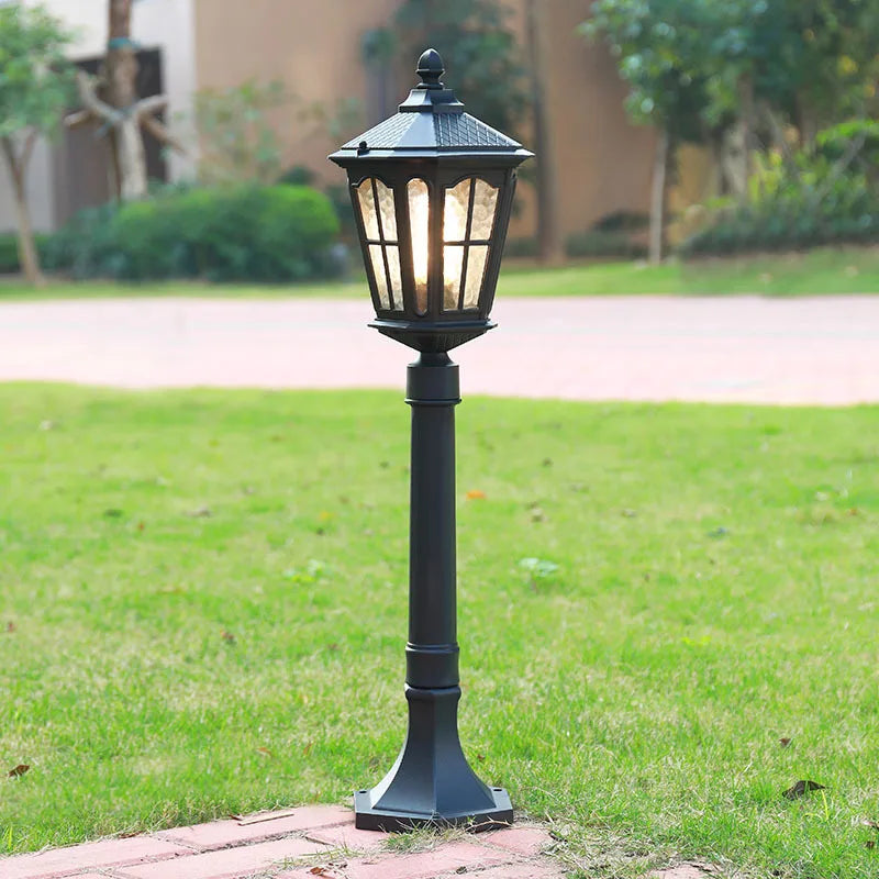 lampe sol vintage métal bronze noir led ip65 extérieure classique