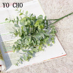 Bouquet artificiel feuilles rondes vert gris décoration intérieure salon jardin naturel rustique decoration cadeau