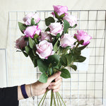 bouquet artificiel roses violet blanc decoration maison mariage anniversaire intérieur classique