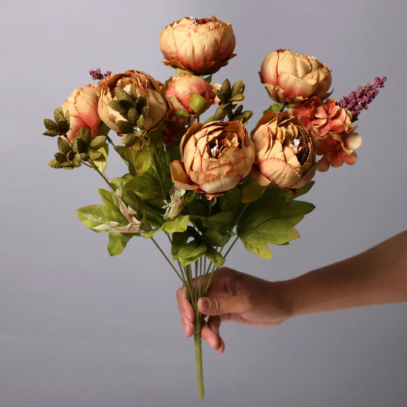 bouquet fleurs artificielles pivoine romantique intérieur décoration maison anniversaire mariage baby shower