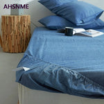 drap plat coton bleu uni moderne minimaliste légèrement texturé élastique qualité adultes