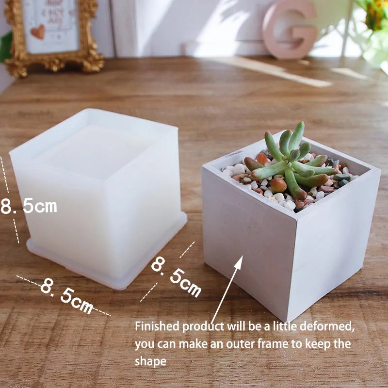 moule silicone pot plante carré rond reutilisable moderne gris mat opacité