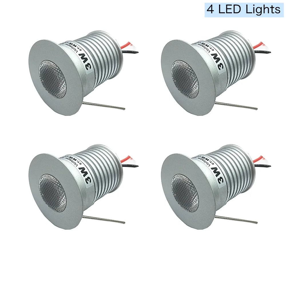 Mini spotlight LED argenté 3W 12V 24V moderne câble grille refroidissement