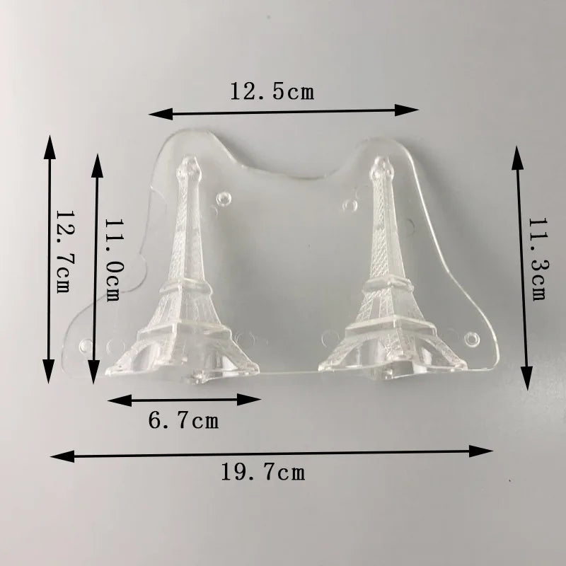 moule chocolat tour eiffel transparent deco pâtisserie oolits dorés fixations pâtisserie française