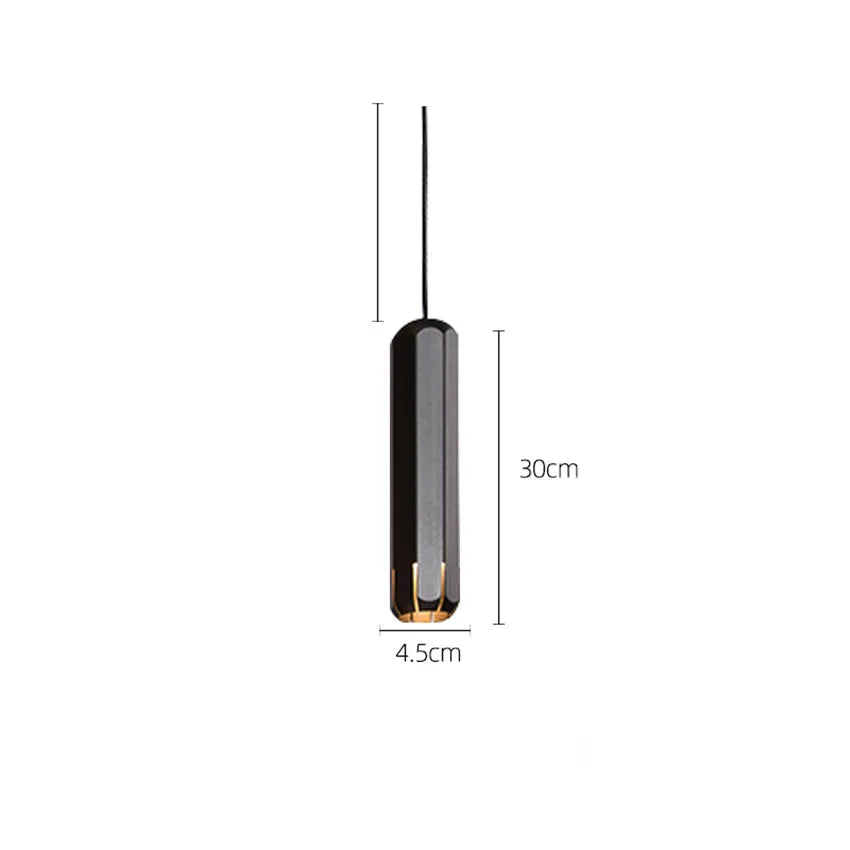 lampe suspendue or rose moderne facettes géométriques câble noir chambre salon