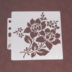 gabarit peinture fleurs moderne blanc bleu noir feuilles floral opaque minimaliste bricolage scrapbookcoration