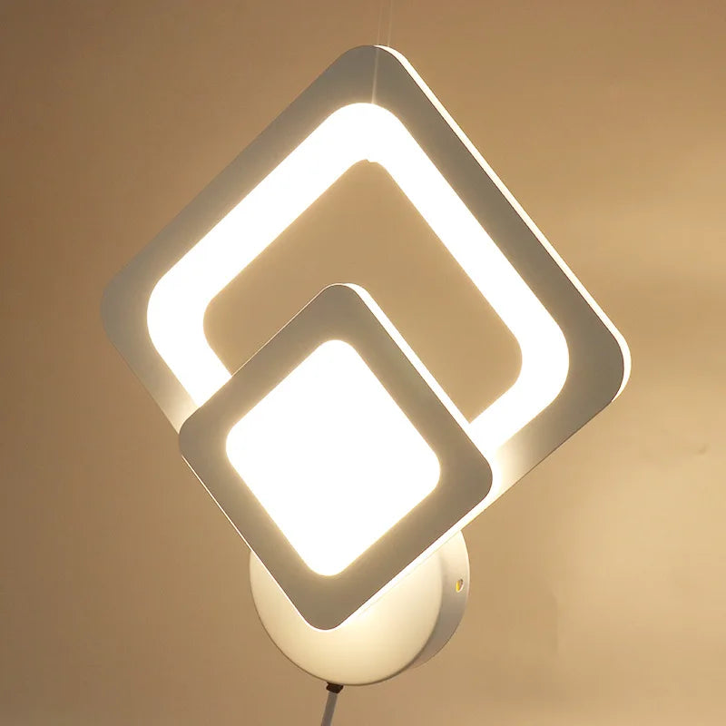 lampe murale moderne blanc circulaire minimaliste industrielle fixée mur LED