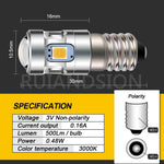 ampoule led e10 500lm 6000k 3000k 12v 4smd 2835 tech argent noir