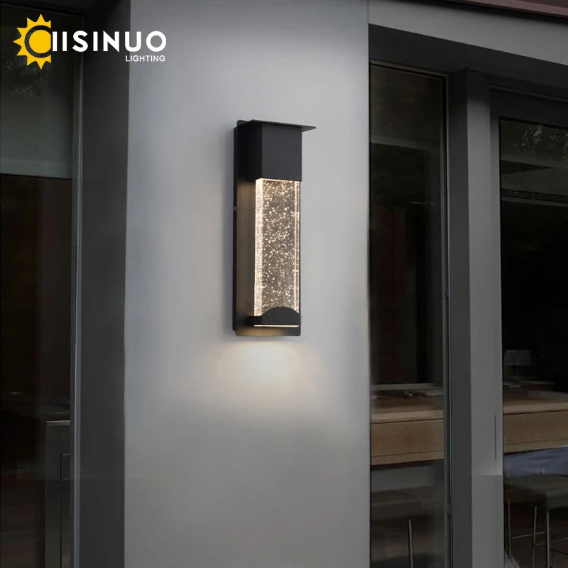 applique murale led moderne étanche ip65 noir transparent capteur mouvement extérieure jardin