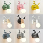 applique murale moderne led antlers stylisés bois métal couleurs multiples minimaliste