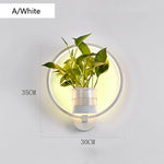 lampe murale moderne minimaliste noire blanche plante pot plastique transparent chambre salon entrée