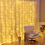 guirlande lumineuse rideau led decoration noel maison salon blanc multicolore telecommande usb