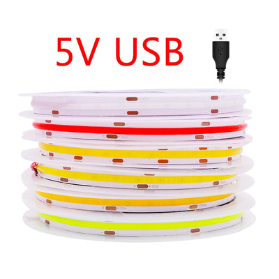 Ruban LED COB USB 320LED/m blanc chaud