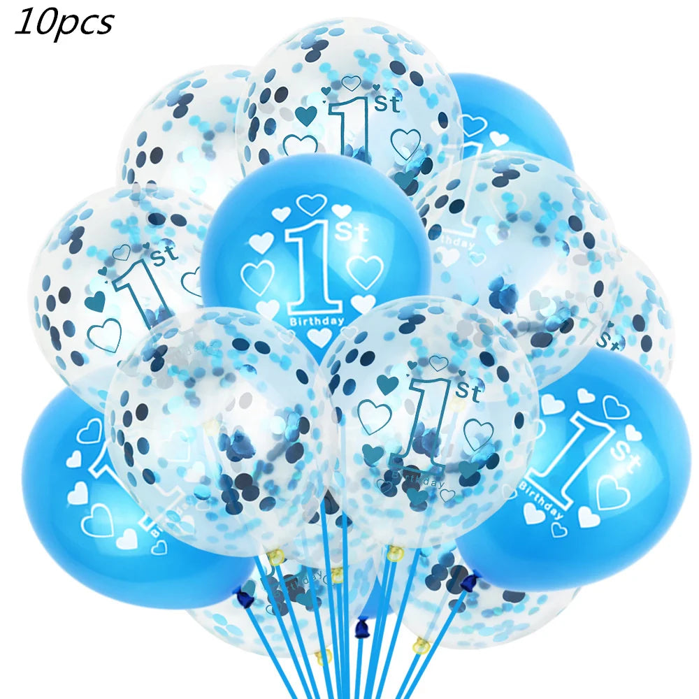 assiettes bleu clair anniversaire 1er anniversaire doré festif serviettes gobelets napkin tablecloth set festivités