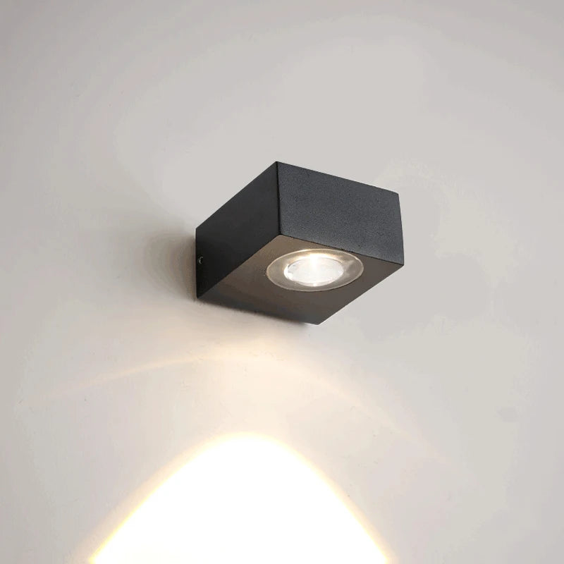applique murale moderne noir mat éclairage doux 5w ip65 contemporain fixe muralisée autonomes