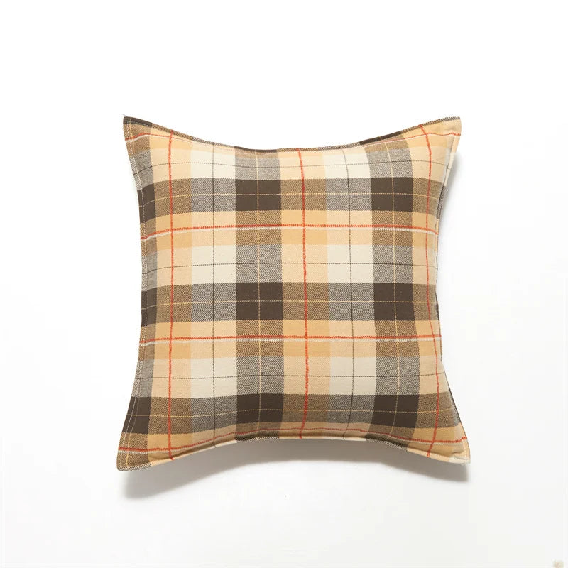 coussin carré multicolore motif carreaux vintage décoration maison housses coussin opaques salon lit canapé