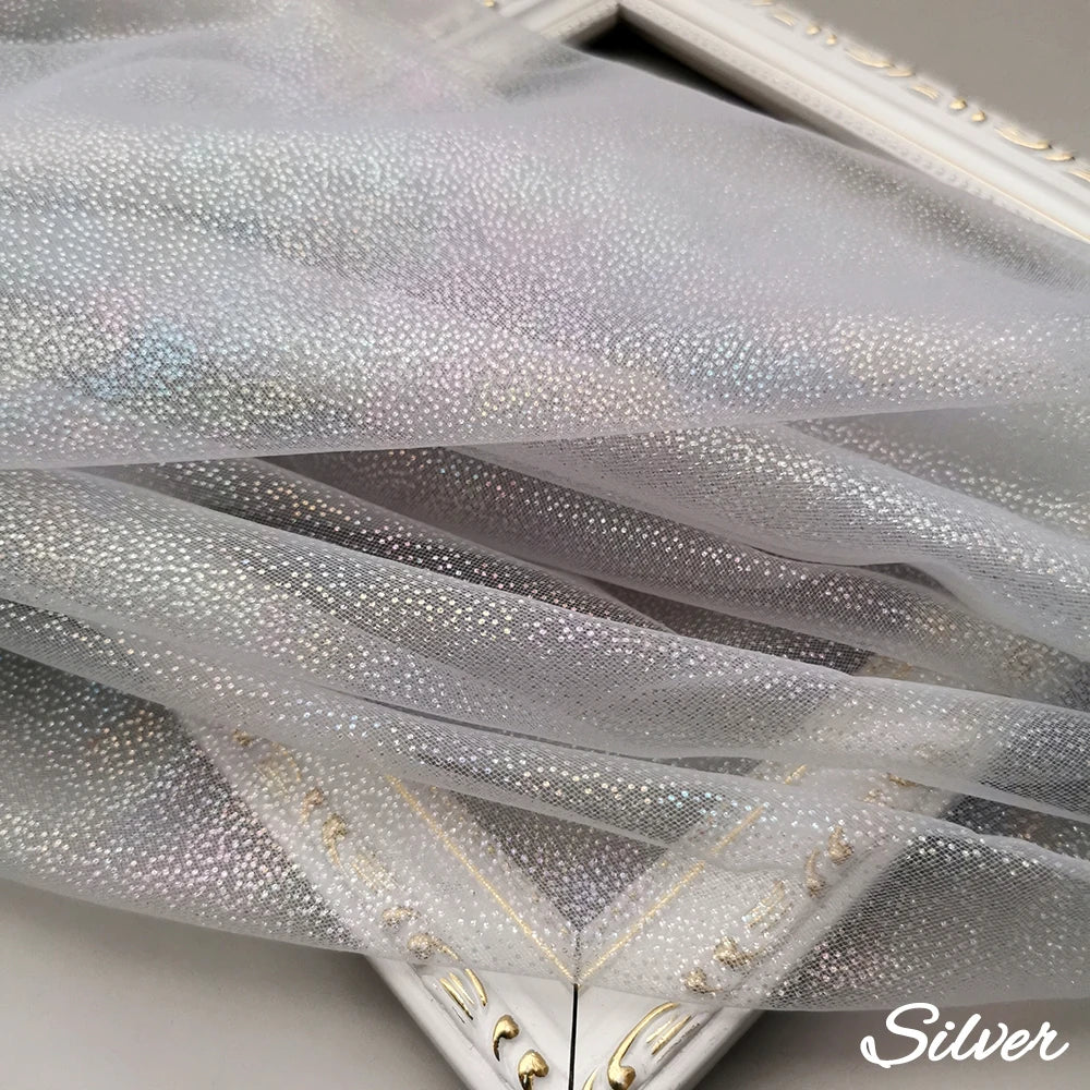 tissu polyester tulle pailleté rose clair blanc gris vert moderne décoration bricolage accessoire couture