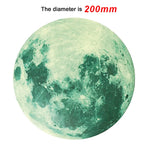 Stickers muraux lumineux étoiles lune moderne adhésifs vert fluo chambre enfants 12 feuilles lune