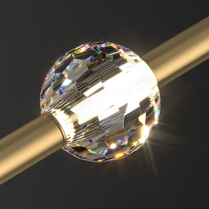 suspension lumineuse moderne or noir cristal led minimaliste contemporain translucent